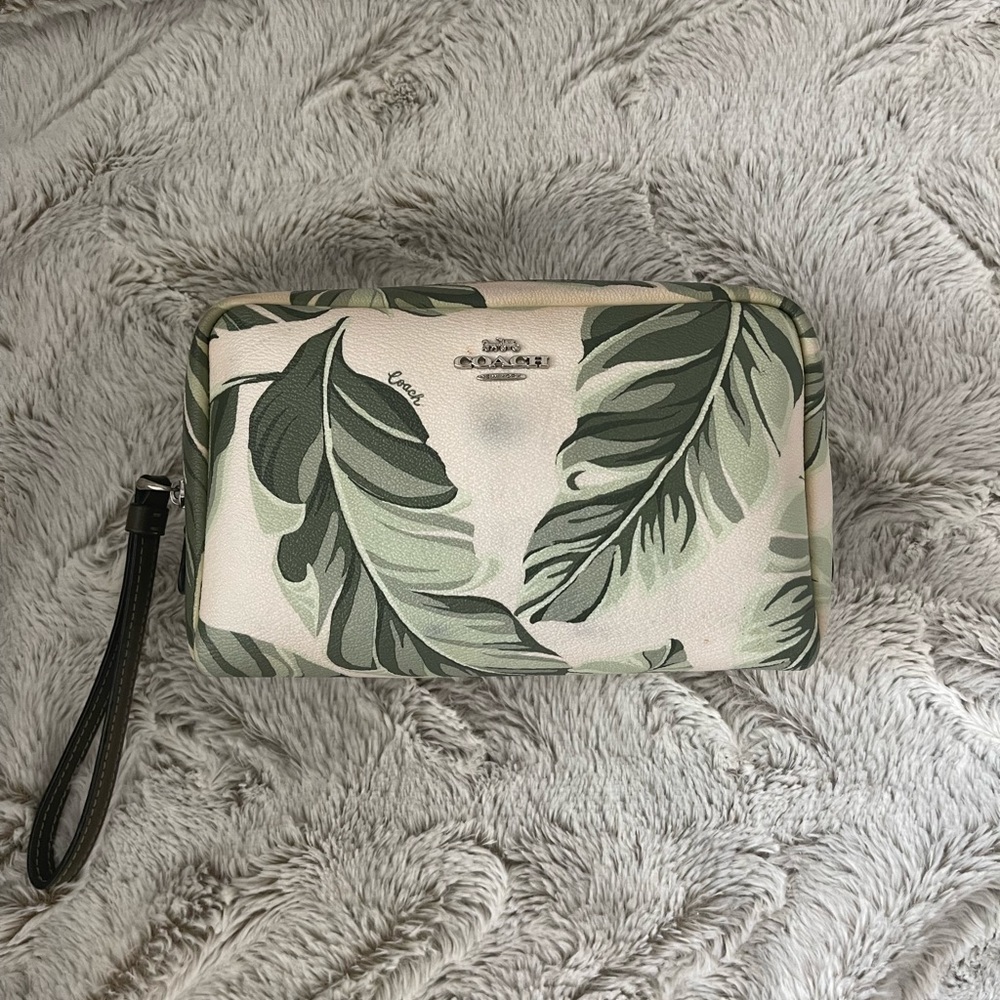 Coach Large Boxy Cosmetic Bag - Banana Leaves Print